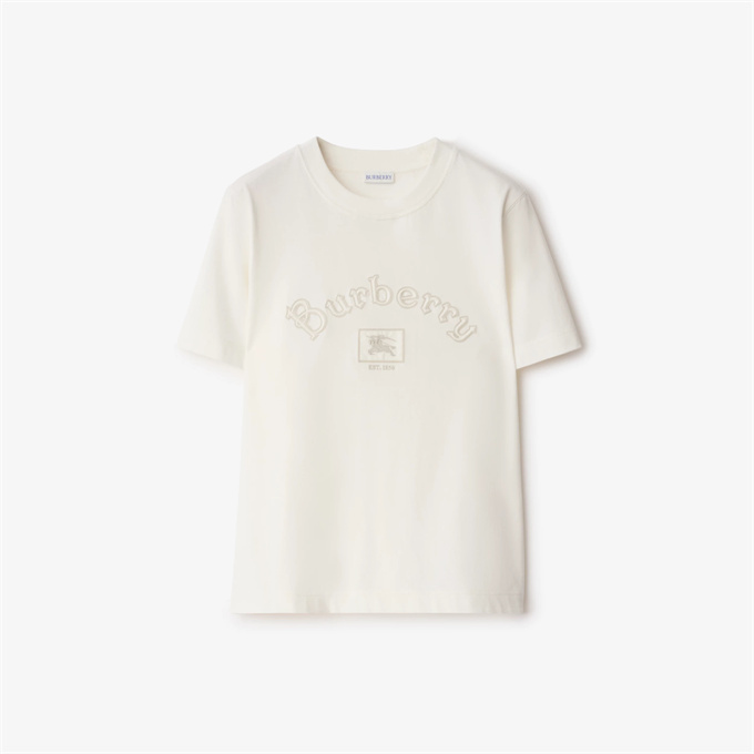 burberry gothic logo ekd embroidery cotton t-shirt